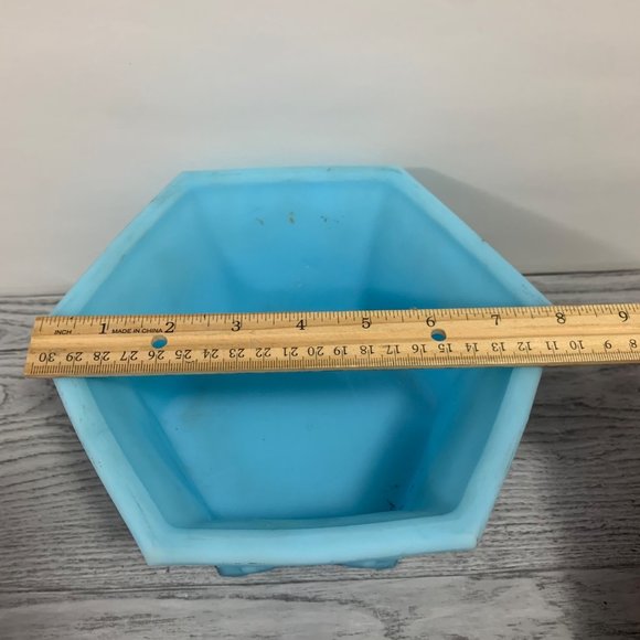 Vintage Fenton Blue Frost Floral 3D Dimensional Planter - Picture 11 of 11